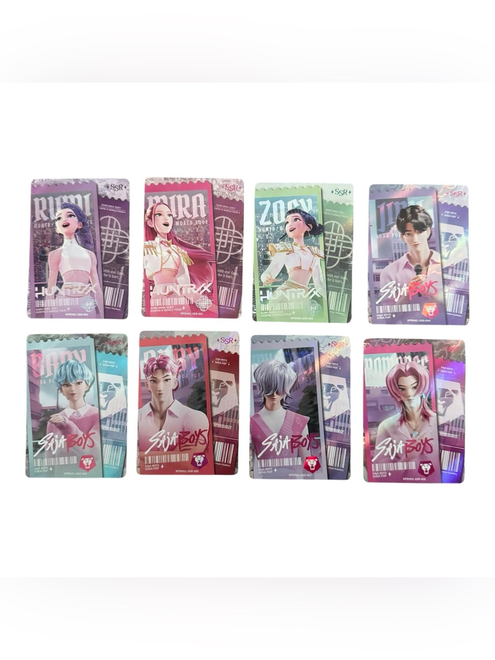 KAYOU KPop Demon Hunters SSR Complete Set 8 Cards KPDH01-SSR-001-008 Saja Boys